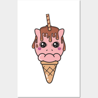 Unicorn ice cream Posters and Art